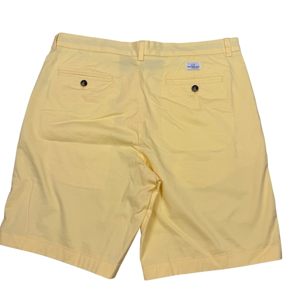 Vineyard Vines Mens Breaker Shorts Yellow Chino Cotton Stretch Size 35 Golf Prep - Picture 5 of 8